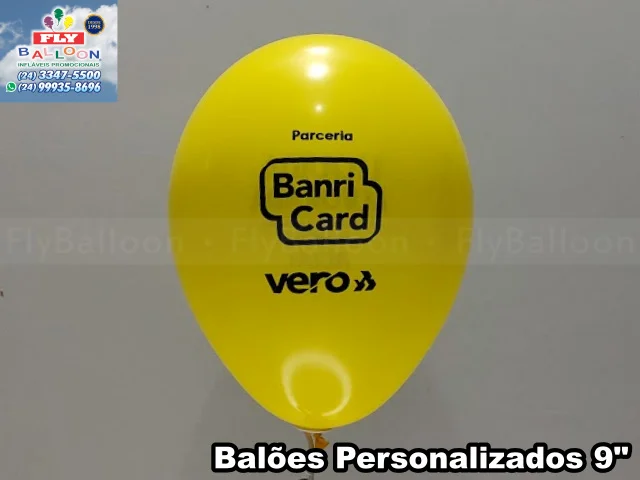 Balão personalizado Banri Card — balão com logomarca para evento