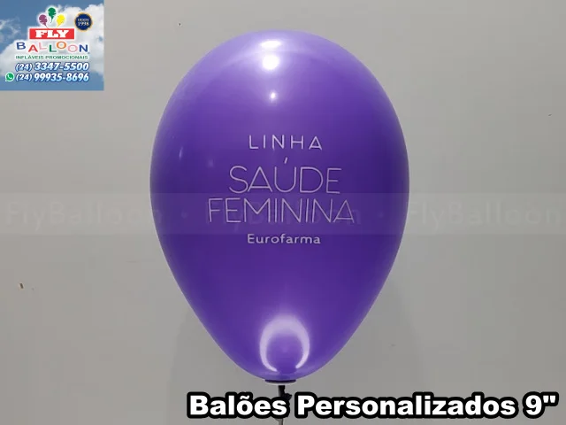 Balão personalizado Eurofarma linha saúde feminina — balão para empresa farmacêutica